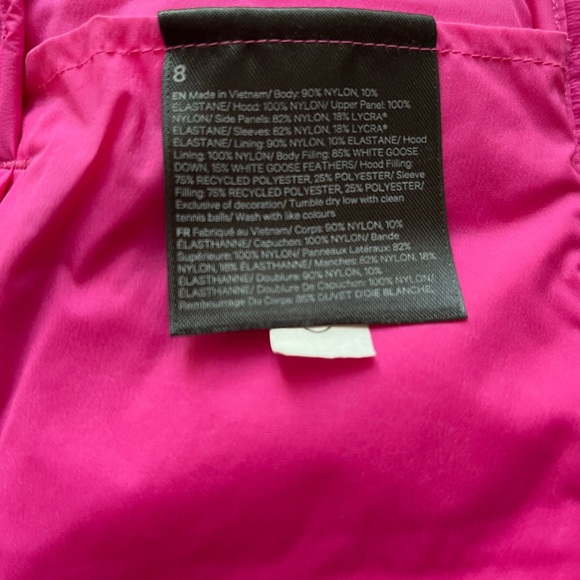 Lululemon Down for It All Jacket SONIC PINK Size 8 NWT - Picture 9 of 11